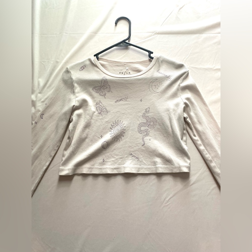 Pacsun long sleeve graphic cropped tee